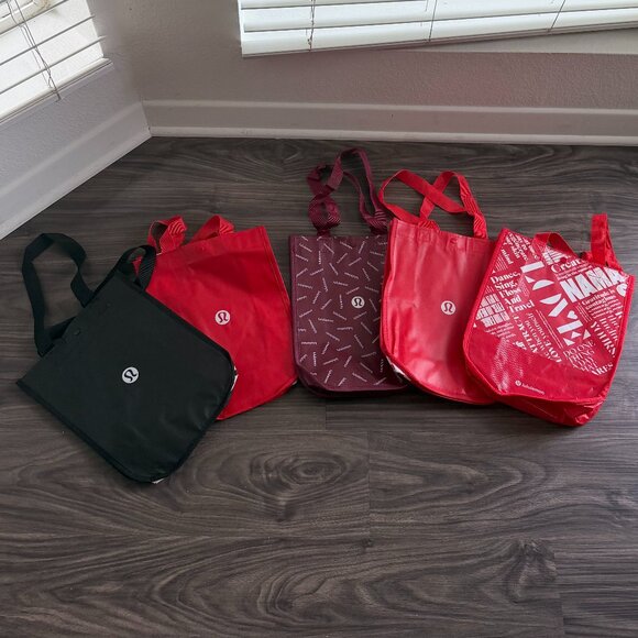 Bundle of 5 Lululemon Reusable Shopping Bags – Small Size 12"x9" NWT - Picture 1 of 2